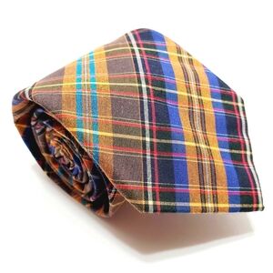 True Forum Necktie Multicolor Tartan Pattern Men's Silk Neck Tie 58x3.25"